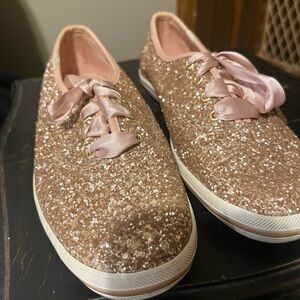 Keds Women's Glitter Sneakers - Rose Gold